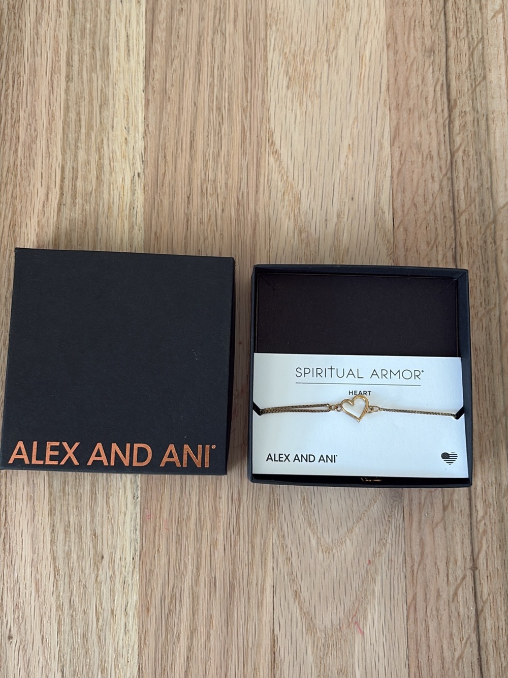 Alex and Ani Gold Heart Cord Bracelet - Gold and Brown
